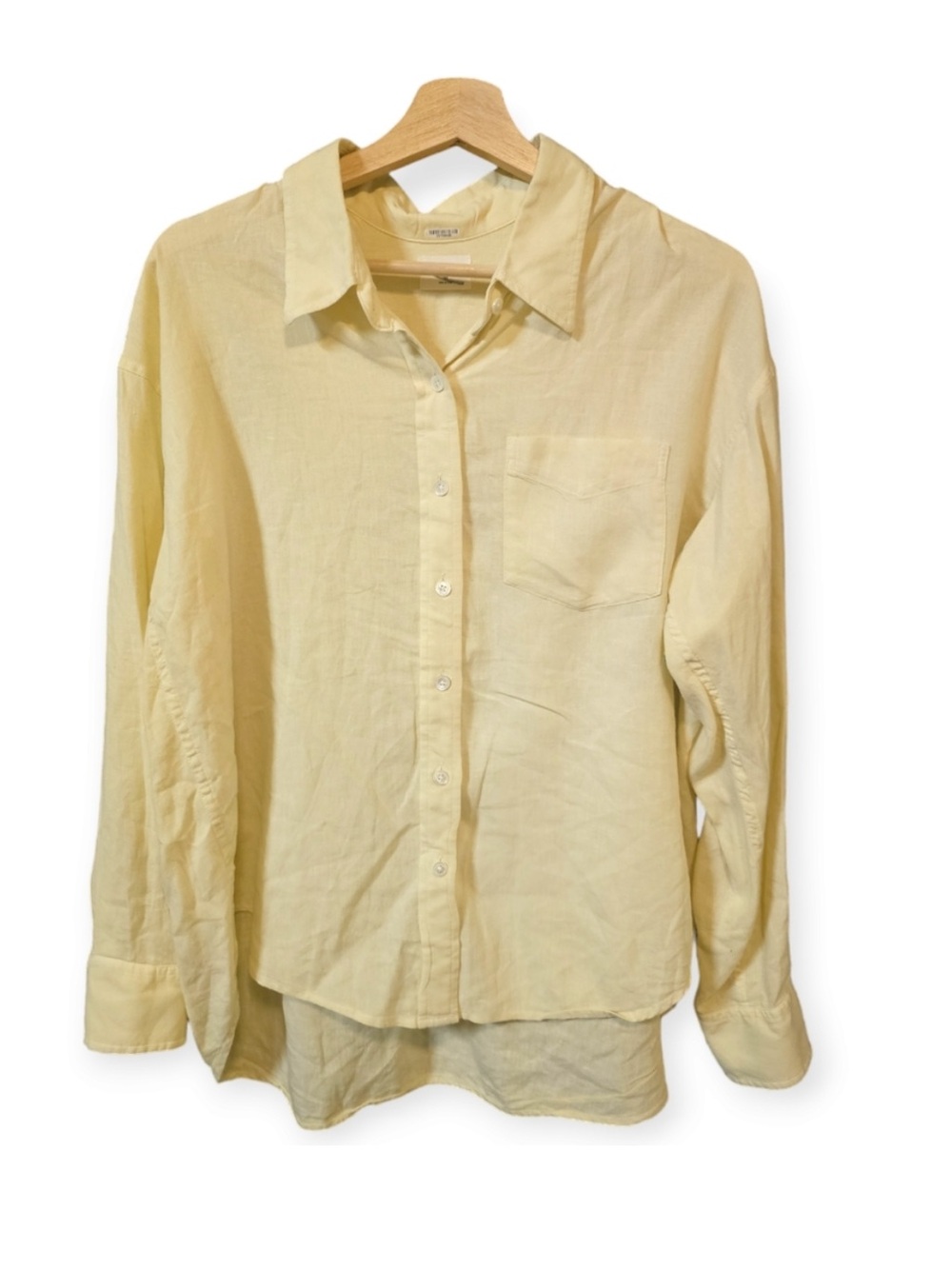 Wilfred Free at Aritzia Butter Yellow Button Down Shirt